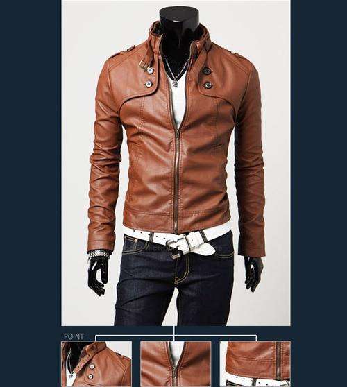 BRAND NEW - MEN'S BROWN PU LEATHER JACKETS