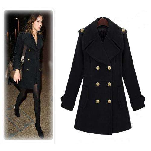 BRAND NEW - SEXY LADIES BLACK LONG SLEEVE COAT - LAST ONE