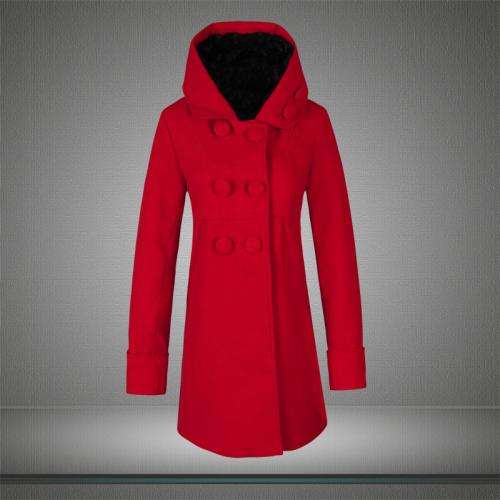 BRAND NEW - SEXY LADIES WINTER RED HOODIE COAT
