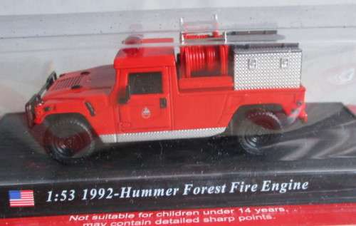 DELPRADO 1/53 SCALE - 1992 HUMMER FOREST FIRE ENGINE - EXCELLENT CARDED