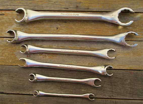 6 X BRITOOL PIPE/FLARE NUT SPANNER - NICE CONDITION, SEE FOTO.