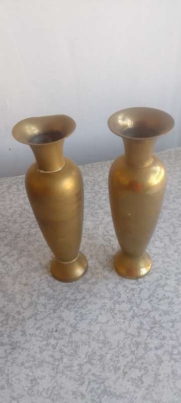 Vintage Set of Brass Vases