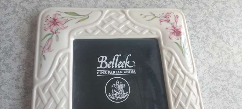 Lovely Belleek Photo Frame  - Fine Parian China  - Made In Ireland