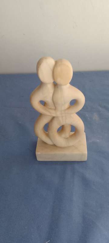 The lovers` greek cycladic art statue