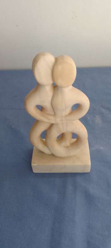 The lovers` greek cycladic art statue