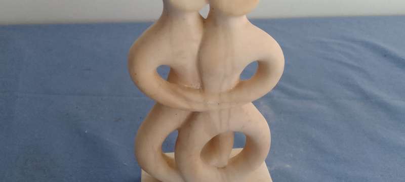 The lovers` greek cycladic art statue