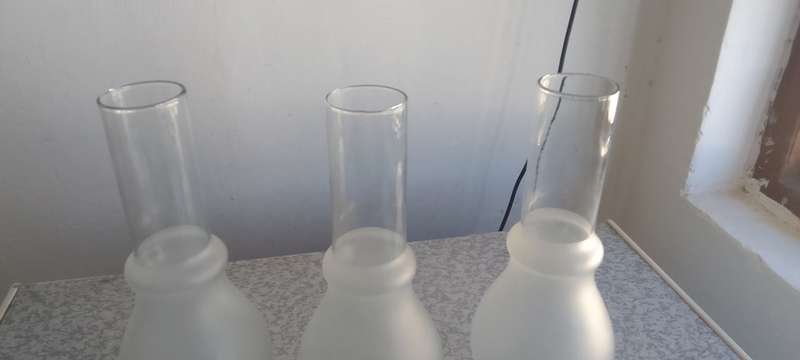 3 x Glass Lamp Shades - Frosted?