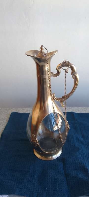 Stunning Solid Brass and  Glass Decanter