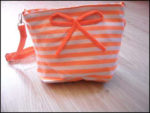 ***  Cute Orange And White Bag***