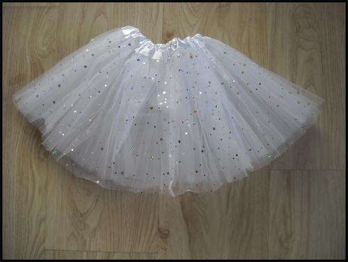 ***Stunning Girls Tutu Skirt***White***With Sequins***