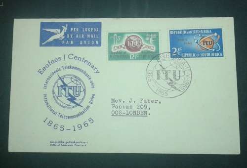 1965 FDC   ITU CENTENARY  OFFICIAL FDC #1  WITH 3 DIAMONDS RARE