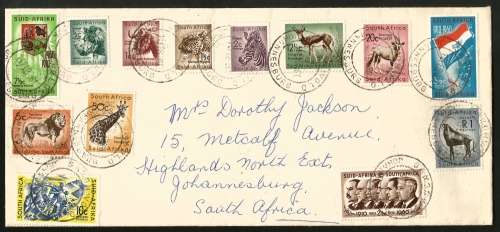 UNION FDC 1961 DEF ISSUE ON COVER RAND AND CENTS POSTMARK JOHANNESBURG 11 FEB 1961