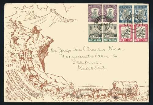 UNION FDC VOORTREKKER MEMORIAL FUND 1938 4X COVERS AS PER SCAN