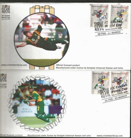 RSA 1991 ICC WORLD CUP FULL SET OF 6 M/S (6 STAMPS PER SHEET) AND 2X FDC FACE VALUE R180+