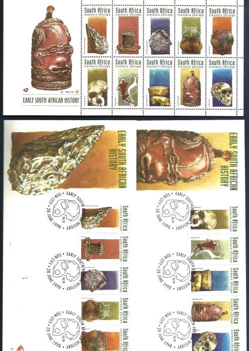 RSA 1998 EARLY SA HISTORY FDC 6.77 AND 6.78 WITH FULL MINT SHEET SORT AFTER SET !!!