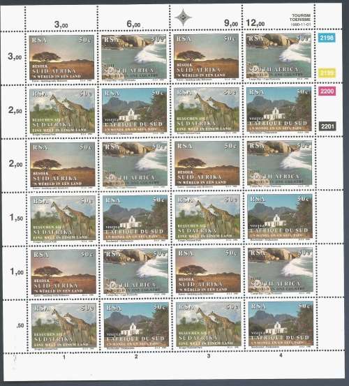 SA TOURISM FULL SHEET MINT  HIGH FACE VALUE NICE PIECE !!