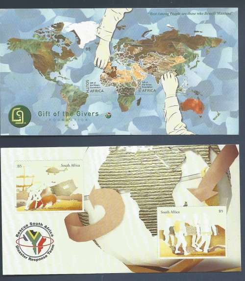 RSA GIFT OF THE GIVERS AND RESCUE SOUTH AFRICA MINT MIN SHEETS NICE !!!