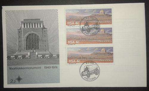 RSA FDC # 2.2 ANN OF VOORTREKKER MONUMENT SET OF THREE STAMPS ON COVER SCARCE ITEM