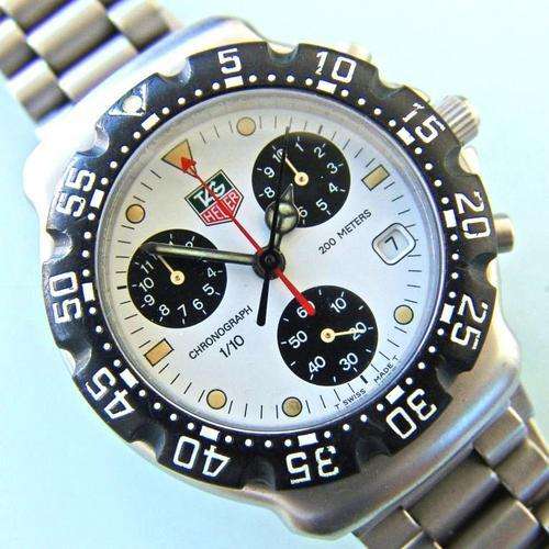 TAG Heuer F1 1/10 Chronograph Men's Watch White Dial CA1212- Swiss Made - In Mint Condition