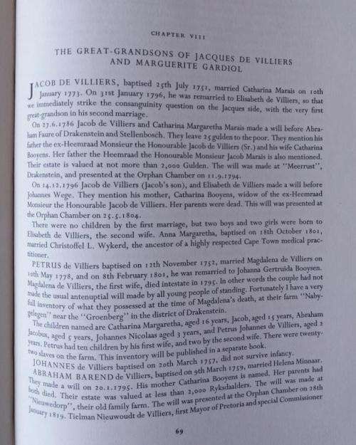 A History of the De Villiers family