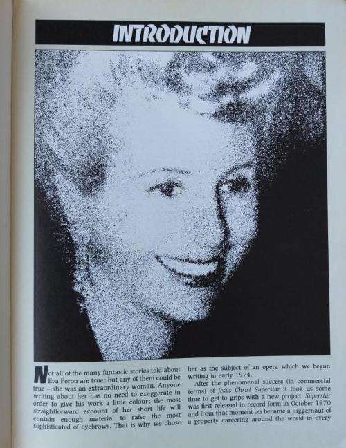Evita: The Legend of Eva Perron by Andrew Llloyd Webber and Tim Rice