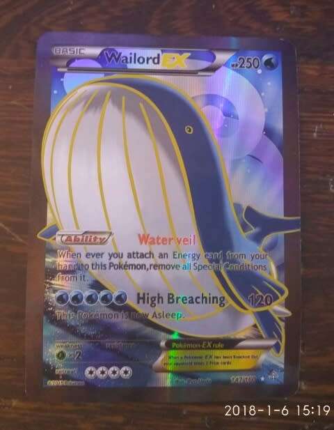 Pokemon Wailord EX Holo Card