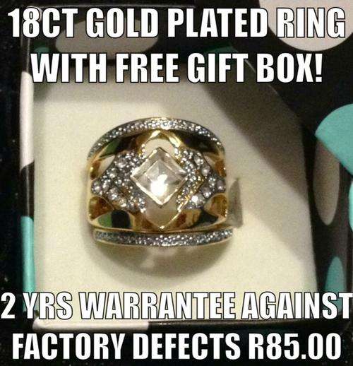18ct Gold Plated Ring with Free Gift Box!