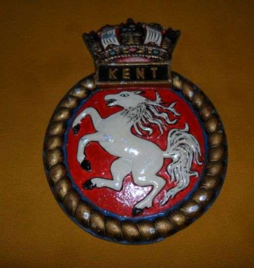 UK SHIPS METAL BADGE - 18CM HEIGHT