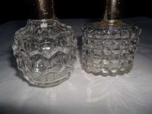 2 X CUT GLASS PERFUME BOTTLES