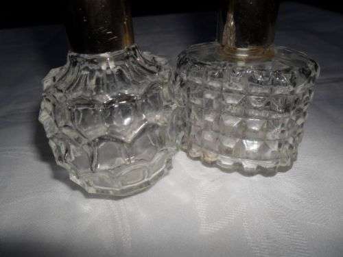 2 X CUT GLASS PERFUME BOTTLES