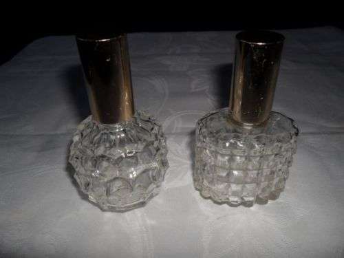 2 X CUT GLASS PERFUME BOTTLES