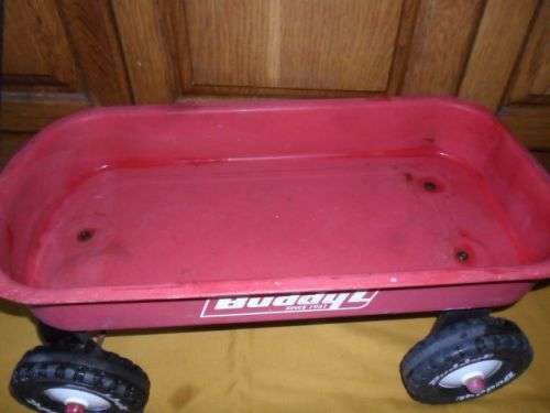 VINTAGE BUDDY L STEEL PULL WAGON \PULL ALONG