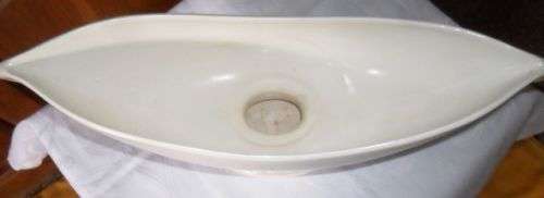 STUNNING LARGE BOAT SHAPED BESWICK MATT WHITE VASE \ BOWL \ PLANTER 43CM X18CM