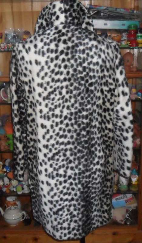 VINTAGE ANIMAL PRINT FAUX FUR COAT SIZE 38