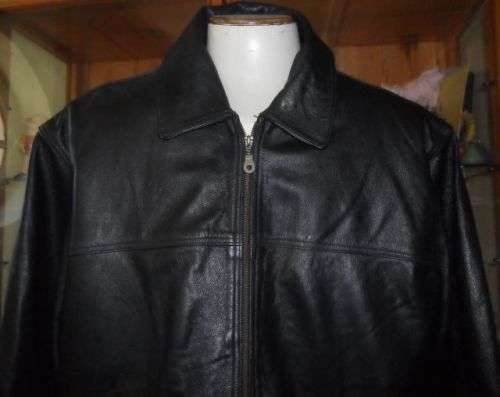 PIERRE CARDIN PARIS BLACK MEN'S LEATHER JACKET SIZE XXL  AS NEW
