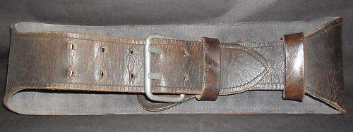 ANTIQUE LEATHER KIDNEY BELT - MAXA -HAND MADE