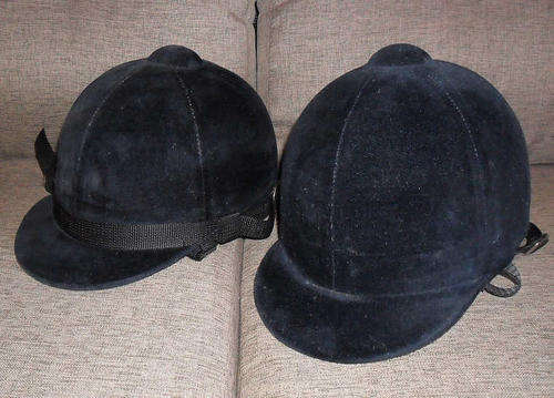 2 X BLACK HORSE RIDING HELMETS
