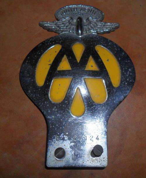 OLD SOUTH AFRICAN AA CAR BADGE - METAL - B 47124