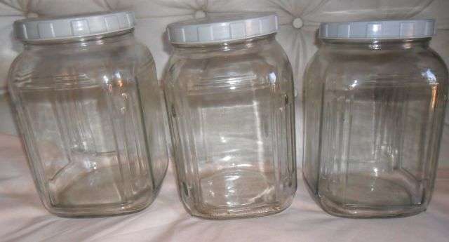 3 X LARGE GLASS SWEET JARS