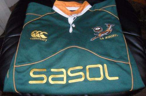 SOUTH AFRICAN SPRINGBOK RUGBY JERSEY -CANTERBURY- SHORT SLEEVE -SIZE 3XL CANTERBURY