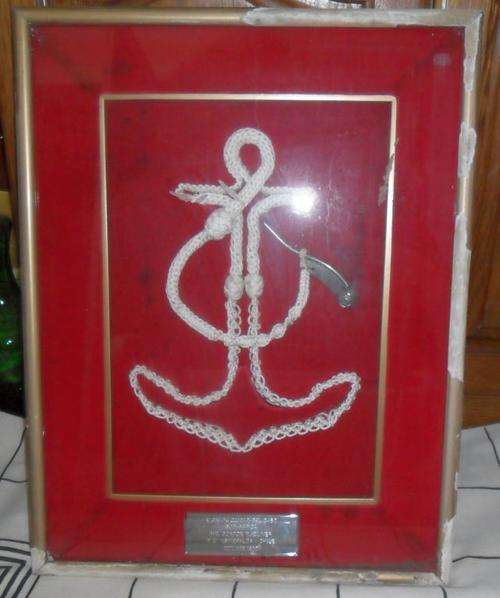 B.E ESMERALDA CHILE FRAMED PRESENTATION ITEM PRESENTED TO MR GORDON OLIVER -OCTOBER 1990