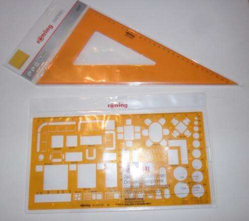 ROTRING FURNITURE TEMPLATE 1;50  -TRIANGULAR RULER - ROTRING SET SQUARE