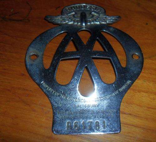 VINTAGE RHODESIAN AA BADGE -SALISBURY -R61781