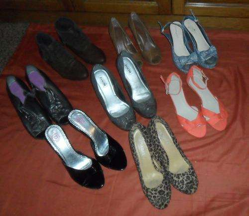 A VARIETY OF LADIES SHOES AS NEW- ONE BID TAKES ALL