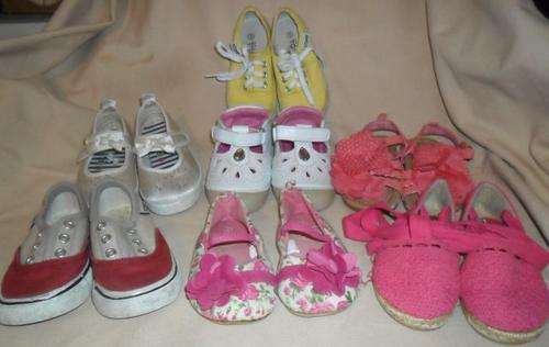 7 PAIRS OF GIRLS TODDLERS SHOES SIZE 5 -ONE BID TAKES ALL