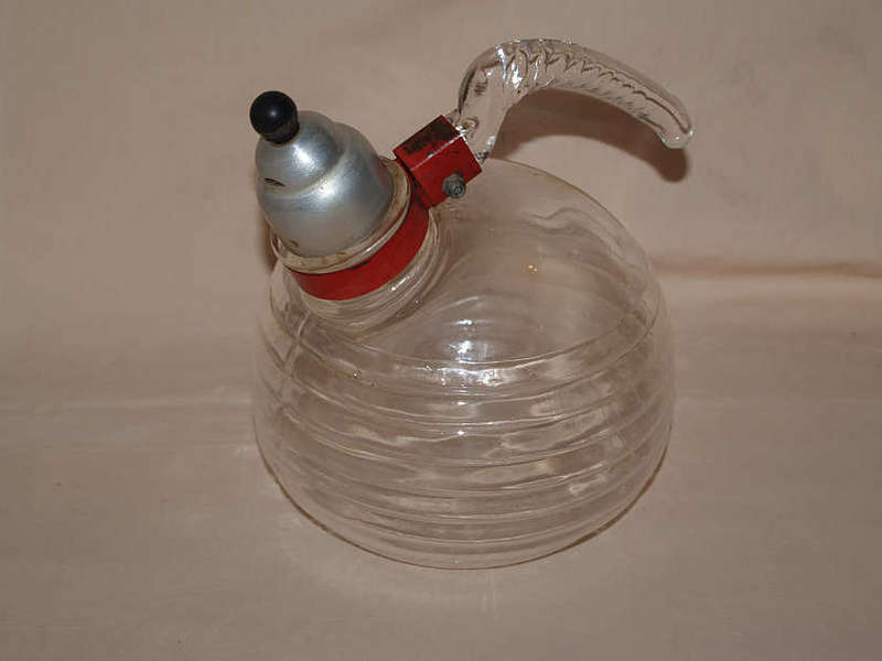 VINTAGE GLASBAKE 104  WHISTLING TEA KETTLE 1950'S