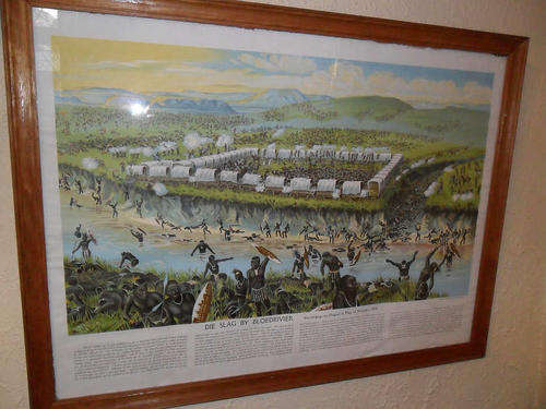 A FRAMED PICTURE OF DIE SLAG BY BLOOD RIVIER