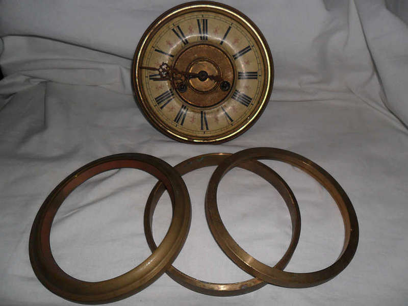 SILESIA CLOCK FACE PLUS 3 BRASS CLOCK RIMS