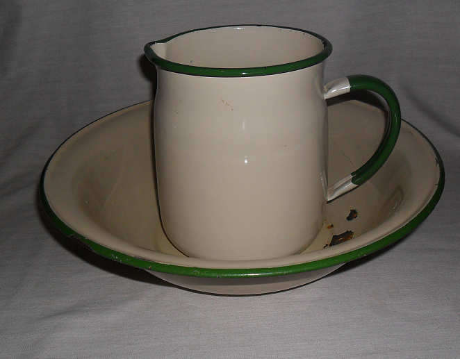 ENAMEL JUG AND BASIN