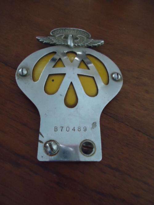 COLLECTIBLE AA SOUTH AFRICAN CHROME SIGN